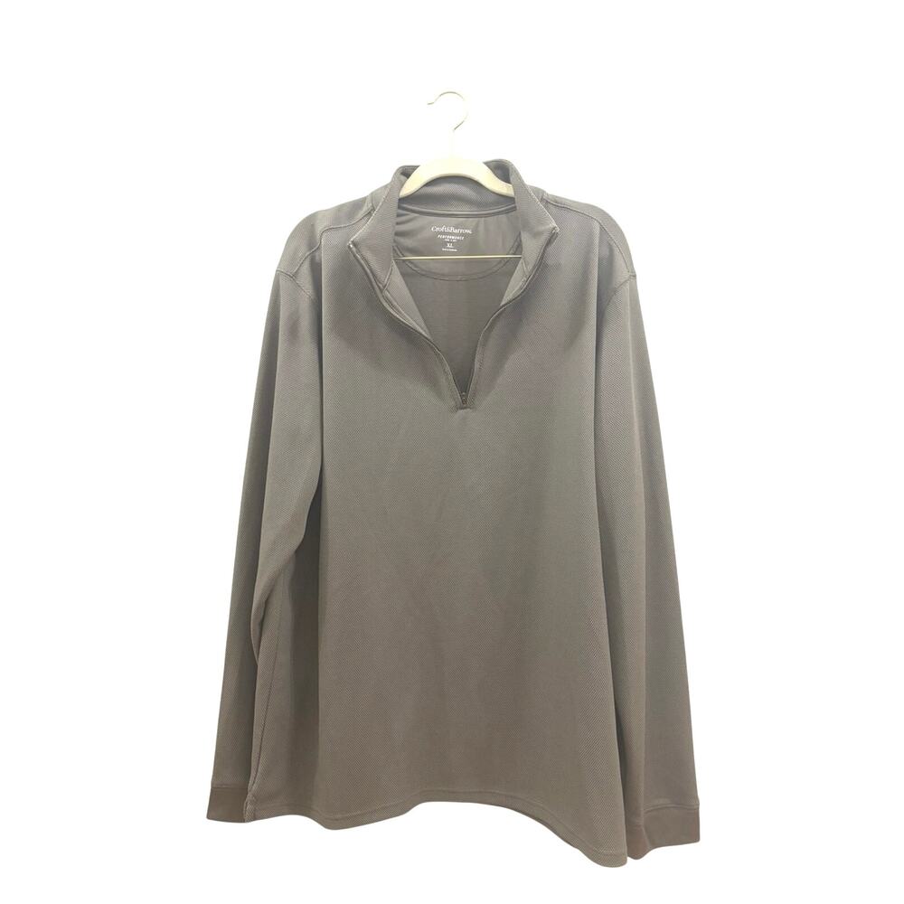 Croft & Barrow Half-Zip Pullover - Taupe gray size xl
